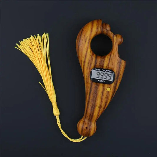 Digital Counter With Qibla Compass And Rotating Prayer Beads Portable Finger Tasbeeh