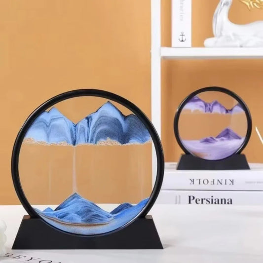 3D Moving Sand Art Picture Round Glass Deep Sea