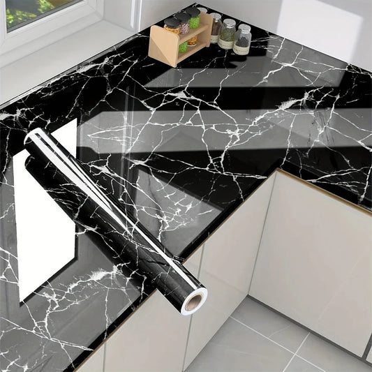 Self Adhesive Marble Sheet For Kitchen / Waterproof Anti Oil & Heat Resistant Wallpaper Sheet