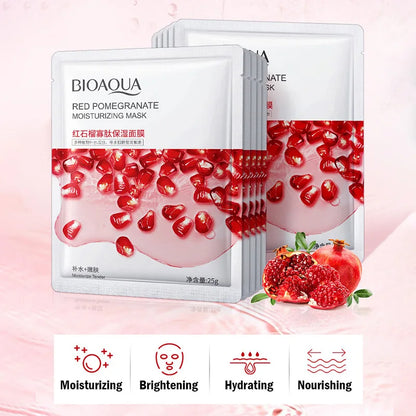 8 PCS BIOAQUA Fruit Facial Masks Moisturizing Hydrating Brightening Anti-aging Face Mask Sheet Masks for Face Skin Care