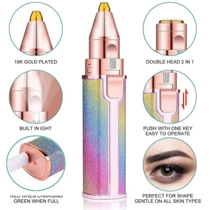 2in1 Electric Eyebrow Trimmer and Shaver Rechargeable Hair Remover