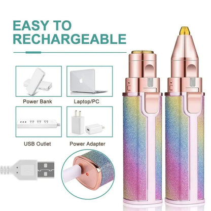 2in1 Electric Eyebrow Trimmer and Shaver Rechargeable Hair Remover