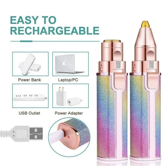 2in1 Electric Eyebrow Trimmer and Shaver Rechargeable Hair Remover