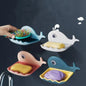 Fish Soap Stands For Bathroom Double Layers Plastic Adhesive Waterproof (1 piece)