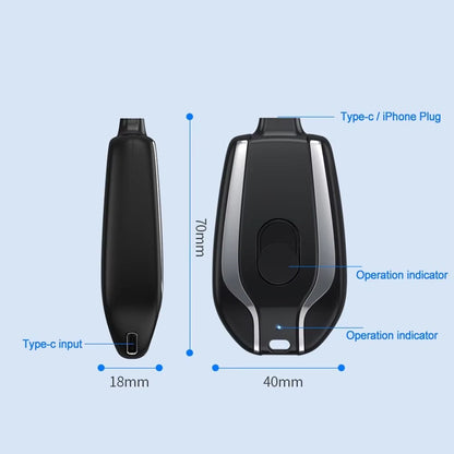 Portable Keychain Charger 1500mAh Ultra-Compact Mini Battery Pack Fast Charging Backup Power Bank