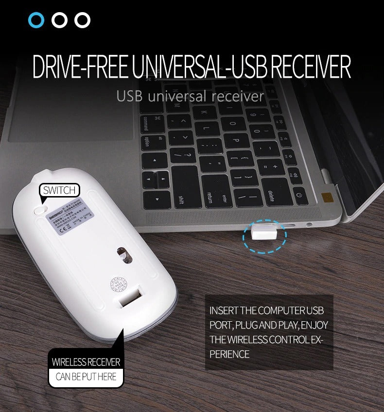 1600 DPI USB Optical Wireless Computer Mouse 2.4G Receiver Super Slim Mouse For PC Laptop.