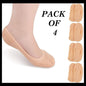 Pack Of 4 Pairs Smiling Foot Anti Crack Full Length Silicone Foot Protector Moisturizing Socks For Foot-Care