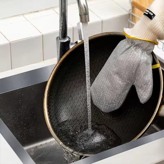 (1pcs) Wire Dishwashing Gloves | Dishwashing Rags For Wet And Dry Non-scratch Wire Dish Cloths For Washing Dishes, Kitchen (random Color)