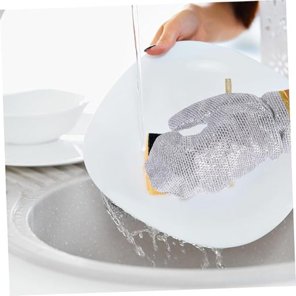 (1pcs) Wire Dishwashing Gloves | Dishwashing Rags For Wet And Dry Non-scratch Wire Dish Cloths For Washing Dishes, Kitchen (random Color)