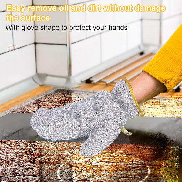 (1pcs) Wire Dishwashing Gloves | Dishwashing Rags For Wet And Dry Non-scratch Wire Dish Cloths For Washing Dishes, Kitchen (random Color)