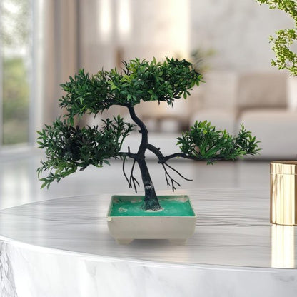 Pack Of 3 Bonsai Artifical Trees ( Green, Yellow, Orange )
