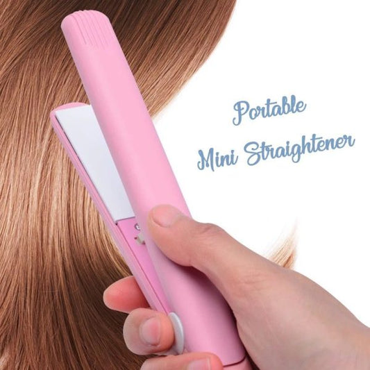 Mini Portable Ceramic Hair Straightener & Curler