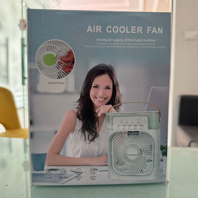 Portable Air Conditioner Fan | Usb Electric Fan With Led Night Light, Fine Mist Water, And Humidifier Function | Led Night Light Water Mist | Random Color