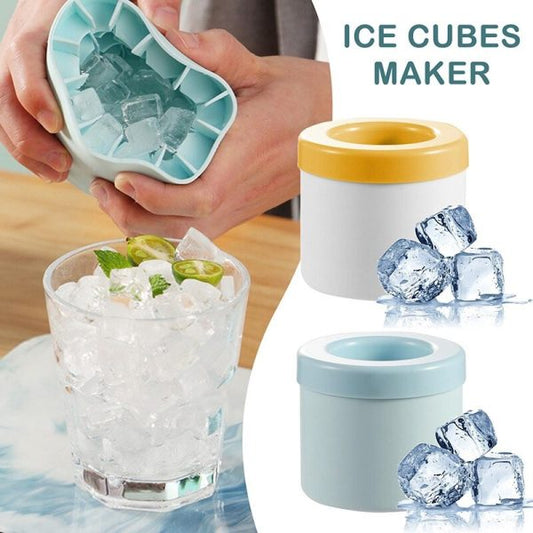 Silicone Ice Cube Maker & Ice Bucket Cup Mold – 2-in-1 Cooling Magic