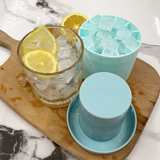 Silicone Ice Cube Maker & Ice Bucket Cup Mold – 2-in-1 Cooling Magic