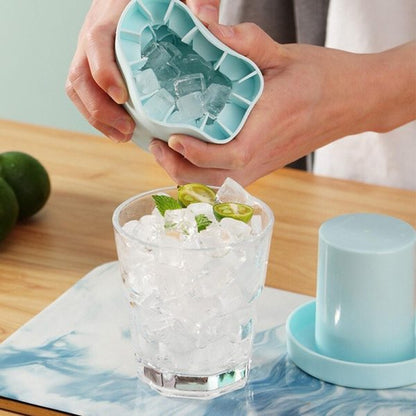 Silicone Ice Cube Maker & Ice Bucket Cup Mold – 2-in-1 Cooling Magic